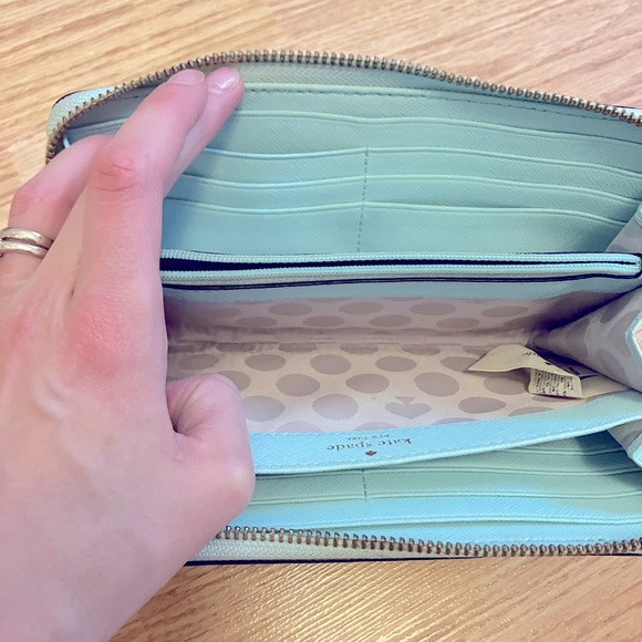 SOLD - Kate Spade Large Teal Wallet - Picture 12 of 12